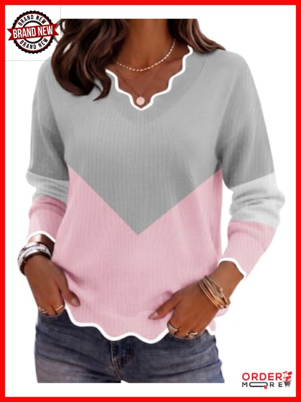 Zeagoo Womens V Neck Sweater Long Sleeve Lightweight Knit Pullover Top Casual